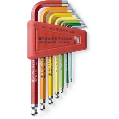 PB Swiss Tools - Biegerings-Schlüsselset - Modell 7-8 - Set di chiavi maschio piegate esagonali PB Swiss Tools - Biegerings-Schlüsselset - Modell 7-8 - Set di chiavi maschio piegate esagonali