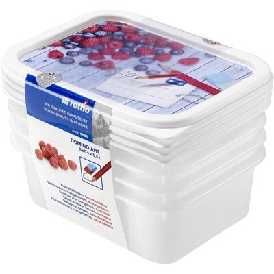 Set de cajas de almacenamiento de alimentos blancas Rotho - 4 uds, 0,5L Set de cajas de almacenamiento de alimentos blancas Rotho - 4 uds, 0,5L