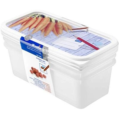 Set di 3 barattoli per congelare Rotho DOMINO - 1,2 L Bianco Set di 3 barattoli per congelare Rotho DOMINO - 1,2 L Bianco