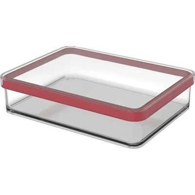 Recipiente de alimentos Loft retangular - Sem BPA, Transparente/Vermelho, 1L Recipiente de alimentos Loft retangular - Sem BPA, Transparente/Vermelho, 1L