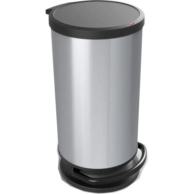 Rotho Koper Zilver Pedal Afvalbak - Afvalbak Rotho Koper Zilver Pedal Afvalbak - Afvalbak