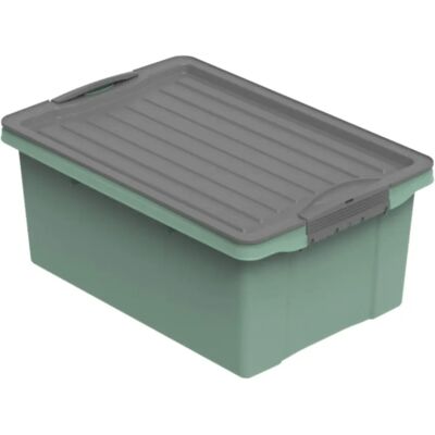 ROT HO Boîte de rangement en plastique recyclé - Verrouillage sécurisé - 13L - Publicité ROT HO Boîte de rangement en plastique recyclé - Verrouillage sécurisé - 13L - Publicité