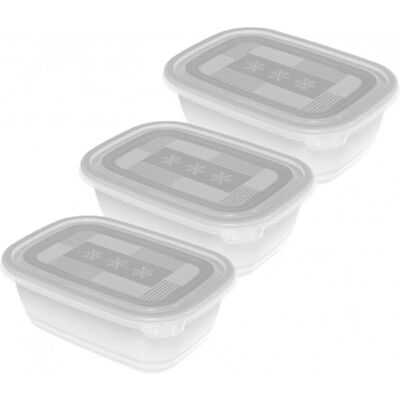 Rotho 1725800096 Lebensmittelaufbewahrungsset - 3 Stück, 1L, Transparent, Weiß Rotho 1725800096 Lebensmittelaufbewahrungsset - 3 Stück, 1L, Transparent, Weiß