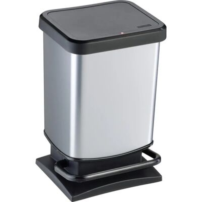 Rotho Paso Mülleimer - 20L Silber Kunststoff Rotho Paso Mülleimer - 20L Silber Kunststoff