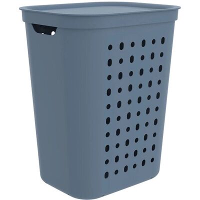 Rotho Jona Wäschekorb - Ergonomischer Griff - 55L - Blau Rotho Jona Wäschekorb - Ergonomischer Griff - 55L - Blau