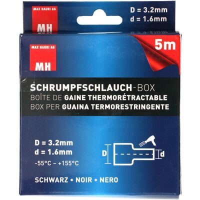 Max Hauri 132674 Gaine thermorétractable - Noir - 3.2-1.6mm - 5m - Publicité Max Hauri 132674 Gaine thermorétractable - Noir - 3.2-1.6mm - 5m - Publicité