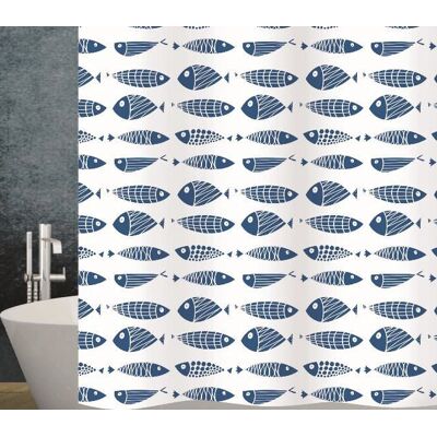 Diaqua Scuby Duschvorhang - Wasserabweisendes Polyester, Blau & Weiß - Duschvorhang Diaqua Scuby Duschvorhang - Wasserabweisendes Polyester, Blau & Weiß - Duschvorhang