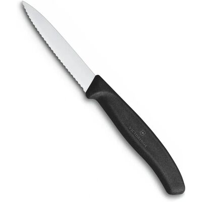 Victorinox Swiss Classic - Grønnsakskniv - Sagtannet blad - 8cm, Svart Victorinox Swiss Classic - Grønnsakskniv - Sagtannet blad - 8cm, Svart