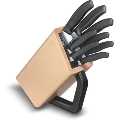 Victorinox Swiss Classic Messerset - 8-teilig, Buchenholz, Schwarz Victorinox Swiss Classic Messerset - 8-teilig, Buchenholz, Schwarz