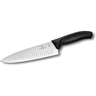 Victorinox Clásico Suizo Negro 20cm Cuchillo de Bisección Acanalado - Cuchillo de Bisección Victorinox Clásico Suizo Negro 20cm Cuchillo de Bisección Acanalado - Cuchillo de Bisección