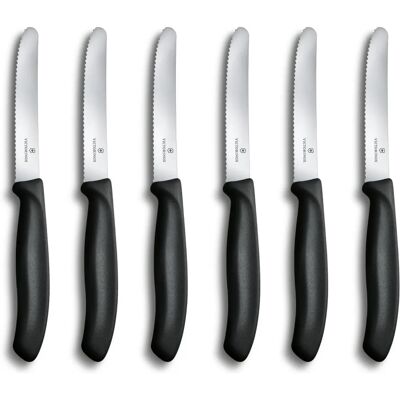 Victorinox Swiss Classic Tomat- och Bordsknivset 11cm - Svart - 6 St. Victorinox Swiss Classic Tomat- och Bordsknivset 11cm - Svart - 6 St.
