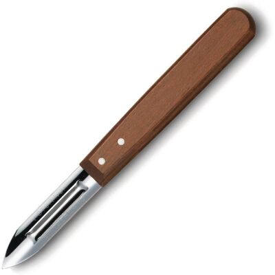 Économe double tranchant Victorinox - Acier inoxydable, Marron - Publicité Économe double tranchant Victorinox - Acier inoxydable, Marron - Publicité