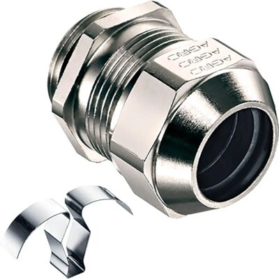 AGRO 1083.25 Kabelverschraubung Nickel Messing - M25 x 1,5 mm - IP68 AGRO 1083.25 Kabelverschraubung Nickel Messing - M25 x 1,5 mm - IP68