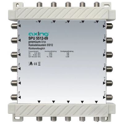 Commutatore multiplo satellitare Axing SPU 5512-09 - Grigio Commutatore multiplo satellitare Axing SPU 5512-09 - Grigio