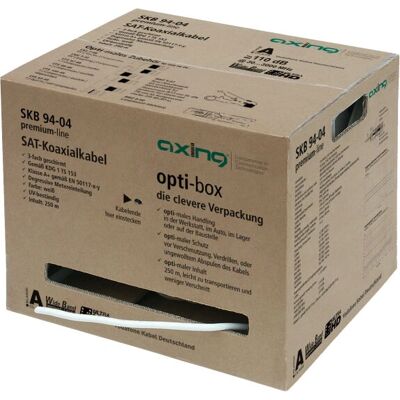 Axing SKB09404 câble coaxial - 250m, blanc, blindage triple - Publicité Axing SKB09404 câble coaxial - 250m, blanc, blindage triple - Publicité