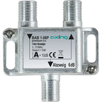 Axing BAB 1-06P Divisore cavo - 6 dB, 5-1218 MHz Axing BAB 1-06P Divisore cavo - 6 dB, 5-1218 MHz