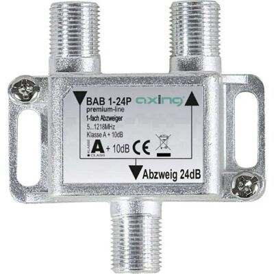 Diviseur TV câble Axing BAB 1-24P - 24 dB, 1 voie, 5-1218 MHz Diviseur TV câble Axing BAB 1-24P - 24 dB, 1 voie, 5-1218 MHz
