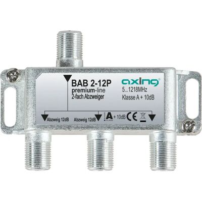 Diviseur de câble Axing BAB 2-12P - Haute performance 5-1218 MHz Diviseur de câble Axing BAB 2-12P - Haute performance 5-1218 MHz