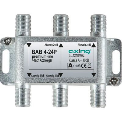 Axing BAB 4-24P Kabelsplitter - Vierfach, 24 dB, 5-1218 MHz Axing BAB 4-24P Kabelsplitter - Vierfach, 24 dB, 5-1218 MHz