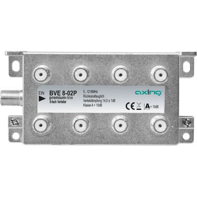 Axing BVE 8-02P Suddivisore di cavi - Elevata perdita di ritorno, 5-1218 MHz, Grigio Axing BVE 8-02P Suddivisore di cavi - Elevata perdita di ritorno, 5-1218 MHz, Grigio