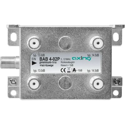 Axing BAB 4-02P Grijze Kabelsplitter Axing BAB 4-02P Grijze Kabelsplitter