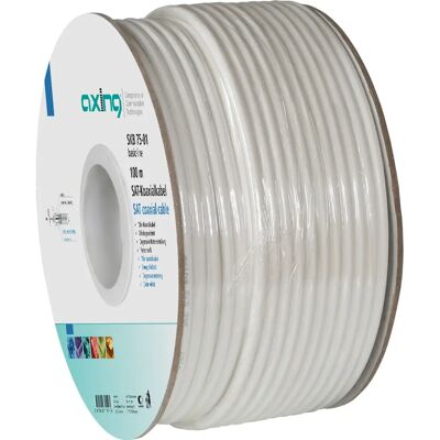 Koaxiální kabel Axing SKB07501 - 100 m - Bílý - pro Satelit & TV Koaxiální kabel Axing SKB07501 - 100 m - Bílý - pro Satelit & TV