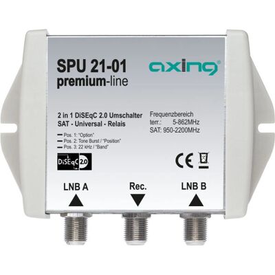 Axing SPU 21-01 Kabelkabel - DiSEqC 2.0 Umschalter, 5,10cm - Grau Axing SPU 21-01 Kabelkabel - DiSEqC 2.0 Umschalter, 5,10cm - Grau