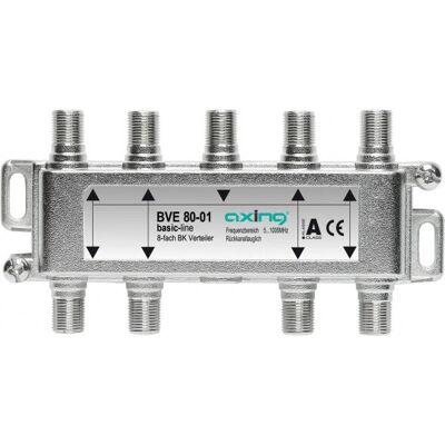 Axing BVE 80-01 Divisor de cables - 8 vías, Plata, 5-1006 MHz - Accesorios TV Axing BVE 80-01 Divisor de cables - 8 vías, Plata, 5-1006 MHz - Accesorios TV