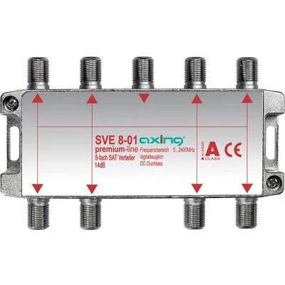 Rozdzielacz kablowy Axing SVE 8-01 - 5-2400 MHz, Szary, F, 120mm Rozdzielacz kablowy Axing SVE 8-01 - 5-2400 MHz, Szary, F, 120mm