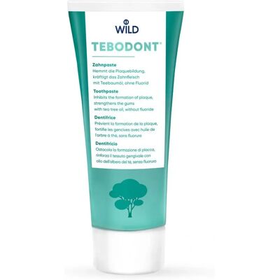 Dentifrice sans fluorure Tebodont avec Huile d'Arbre à Thé - 75ml - Publicité Dentifrice sans fluorure Tebodont avec Huile d'Arbre à Thé - 75ml - Publicité