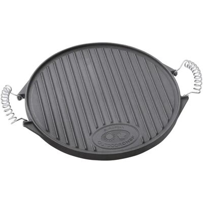 OUTDOORCHEF Doppelseitige Gusseisenplatte - 33cm Grillzubehör OUTDOORCHEF Doppelseitige Gusseisenplatte - 33cm Grillzubehör