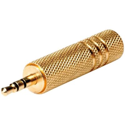 Adaptador de áudio Roline dourado - 6,35mm a 3,5mm Adaptador de áudio Roline dourado - 6,35mm a 3,5mm