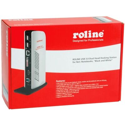 Station d'accueil double ROLINE - Noir et blanc - USB 3.0 - Station d'accueil Station d'accueil double ROLINE - Noir et blanc - USB 3.0 - Station d'accueil