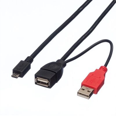 Roline USB Kabel - 1m - Micro-USB B - Černá - USB 2.0 Roline USB Kabel - 1m - Micro-USB B - Černá - USB 2.0