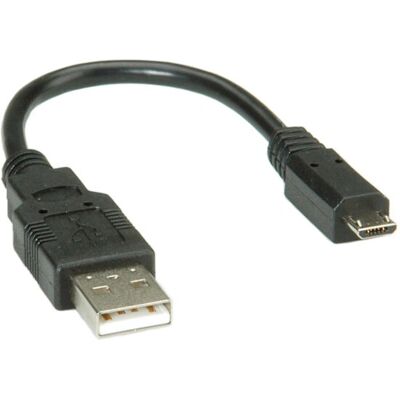 Cavo USB Roline Micro-USB B a USB A - 0,15 m Nero Cavo USB Roline Micro-USB B a USB A - 0,15 m Nero