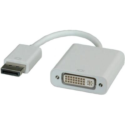Adaptateur DisplayPort à DVI Roline - 0,15m Blanc - Publicité Adaptateur DisplayPort à DVI Roline - 0,15m Blanc - Publicité