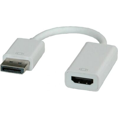 Roline DisplayPort-HDMI Adapter - 0,15 m - Weiß/Grau - DisplayPort HDMI Adapter Roline DisplayPort-HDMI Adapter - 0,15 m - Weiß/Grau - DisplayPort HDMI Adapter