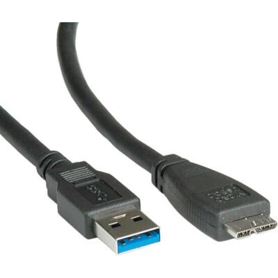 Roline USB Cable - USB 3.2 Gen 1, Micro-USB B, 0.8m, Black Roline USB Cable - USB 3.2 Gen 1, Micro-USB B, 0.8m, Black