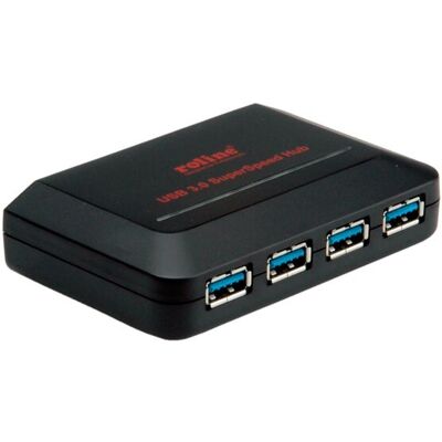 Roline USB 3.0 Hub - 4 Porturi - Negru Roline USB 3.0 Hub - 4 Porturi - Negru