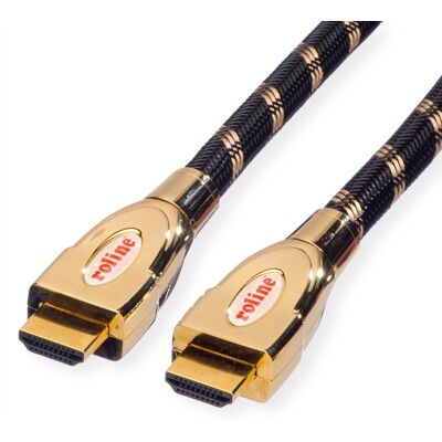 Cavo HDMI ROLINE 11.04.5690 - 4K UHD, Oro, 1m Cavo HDMI ROLINE 11.04.5690 - 4K UHD, Oro, 1m