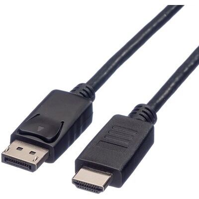 Roline Video-/Audiokabel - Displayport / HDMI - 3 m - Schwarz Roline Video-/Audiokabel - Displayport / HDMI - 3 m - Schwarz