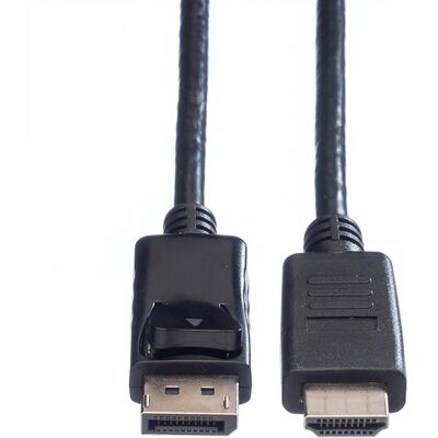 Value Displayport Cable - HDTV - 2m - Black - Video Cable Adapter Value Displayport Cable - HDTV - 2m - Black - Video Cable Adapter