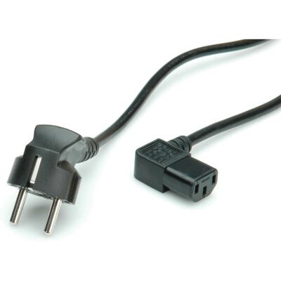 VALUE Áramkábelt - Görbített IEC-csatlakozó Fekete 1,8m - Áramkábelt VALUE Áramkábelt - Görbített IEC-csatlakozó Fekete 1,8m - Áramkábelt