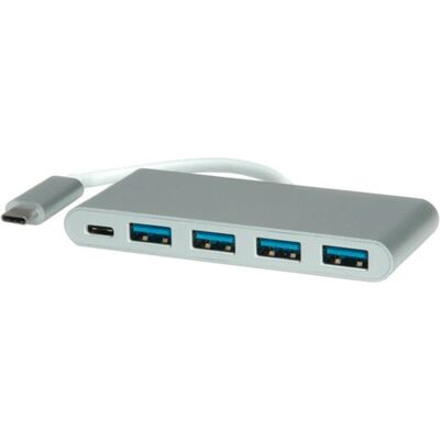 ROLINE USB Hub 4 Port - USB 3.2 Gen 1 Silver ROLINE USB Hub 4 Port - USB 3.2 Gen 1 Silver