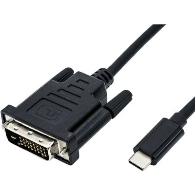 Roline USB-C till DVI Adapterkabel - 2m Svart Roline USB-C till DVI Adapterkabel - 2m Svart