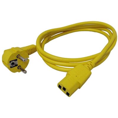 Napájecí kabel Roline - 1,8m, CEE 7/7 na C13, Žlutý - Napájecí kabel Napájecí kabel Roline - 1,8m, CEE 7/7 na C13, Žlutý - Napájecí kabel