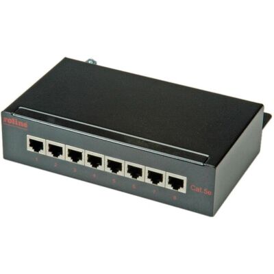 Pannello di Connessione ROLINE Cat.5e, 8 Porte, STP, Nero Pannello di Connessione ROLINE Cat.5e, 8 Porte, STP, Nero