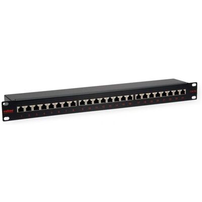 Panoul de conexiuni ROLINE 24 porturi Cat.5e 19" - Negru Panoul de conexiuni ROLINE 24 porturi Cat.5e 19" - Negru
