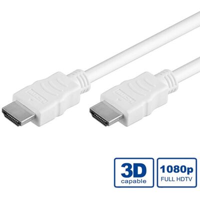 Value HDMI Cable 2m White High Speed with Ethernet - HDMI Type A Value HDMI Cable 2m White High Speed with Ethernet - HDMI Type A