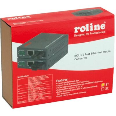 ROLINE RC-100FX/ST Fast Ethernet Converter - RJ-45 to ST ROLINE RC-100FX/ST Fast Ethernet Converter - RJ-45 to ST